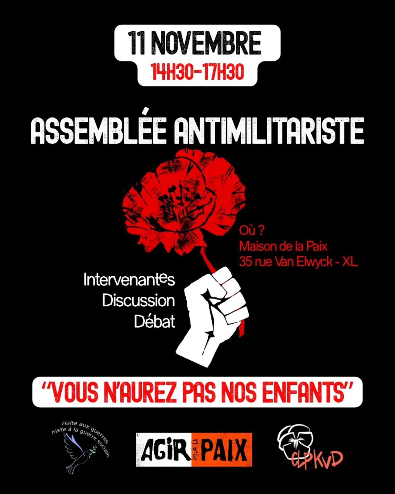 Assemblée antimilitariste « Vous n'aurez pas nos enfants »