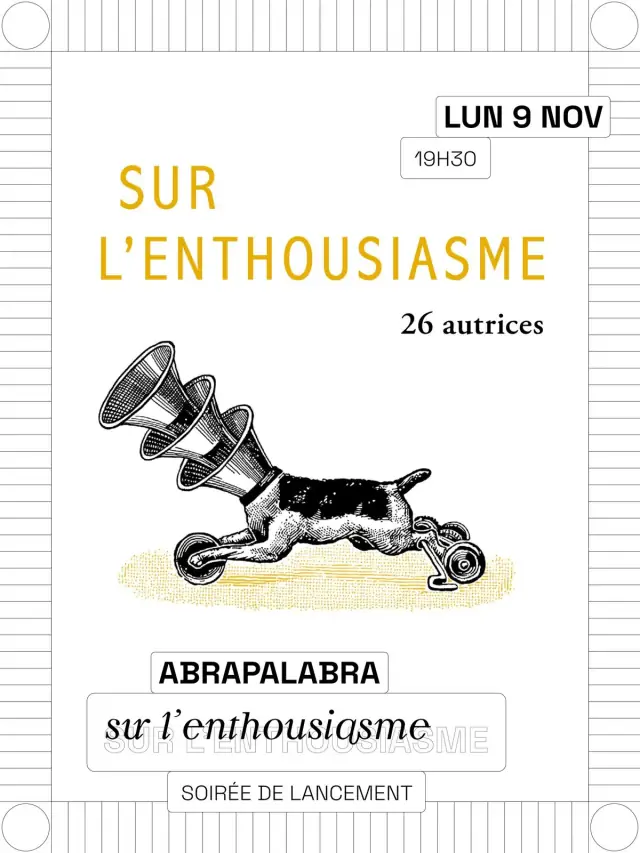 Sur l'enthousiasme – Soirée de lancement