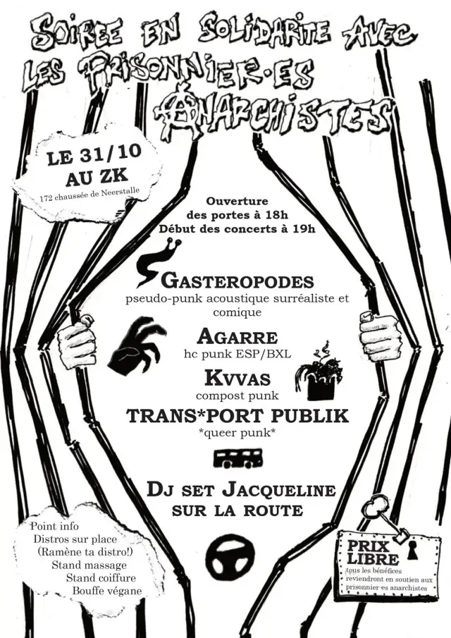 Soirée en solidarité avec les prisonnier.es anarchistes